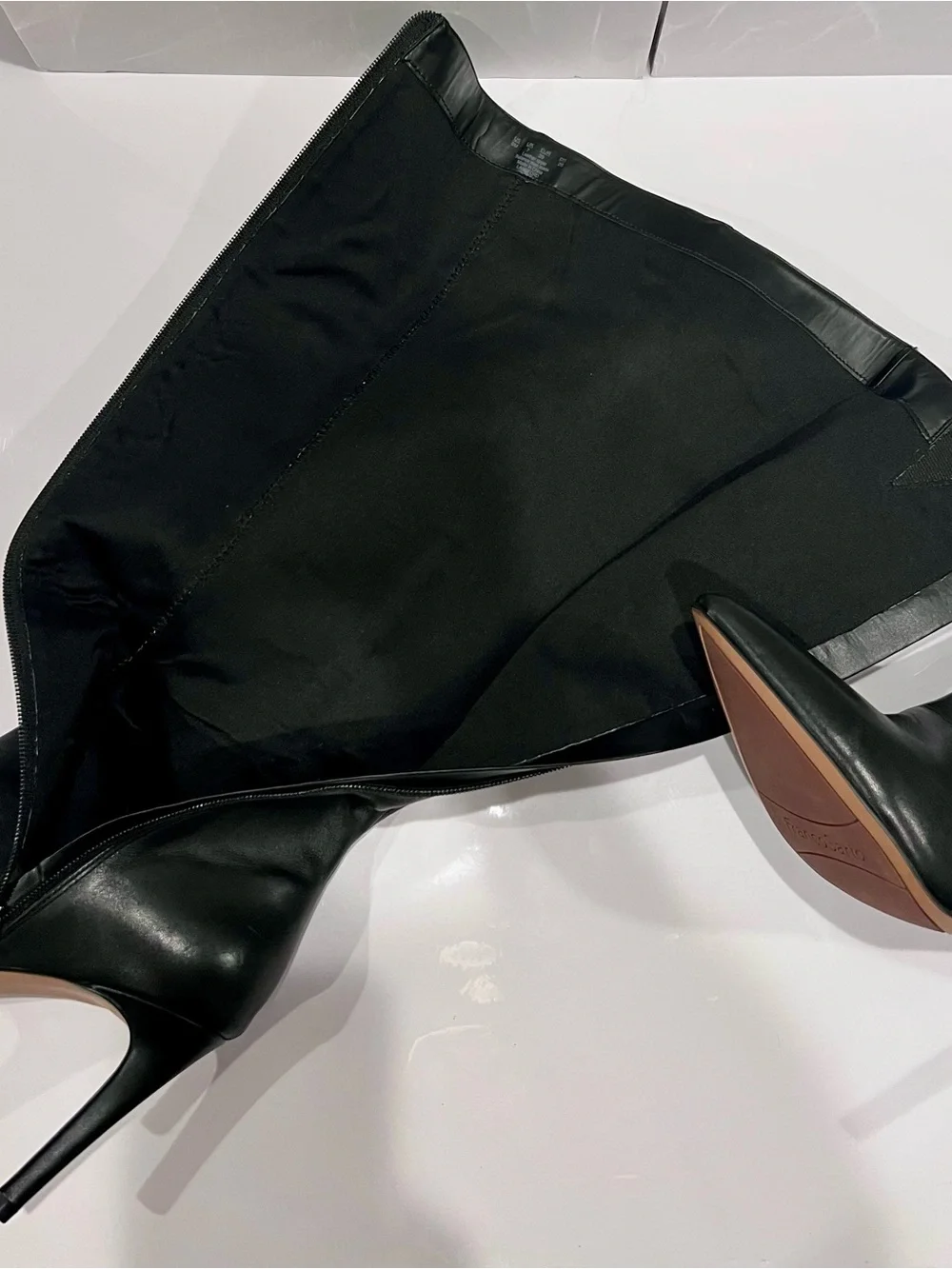 Franco Sarto Black Over-the-Knee Pointed Toe Stiletto Boots